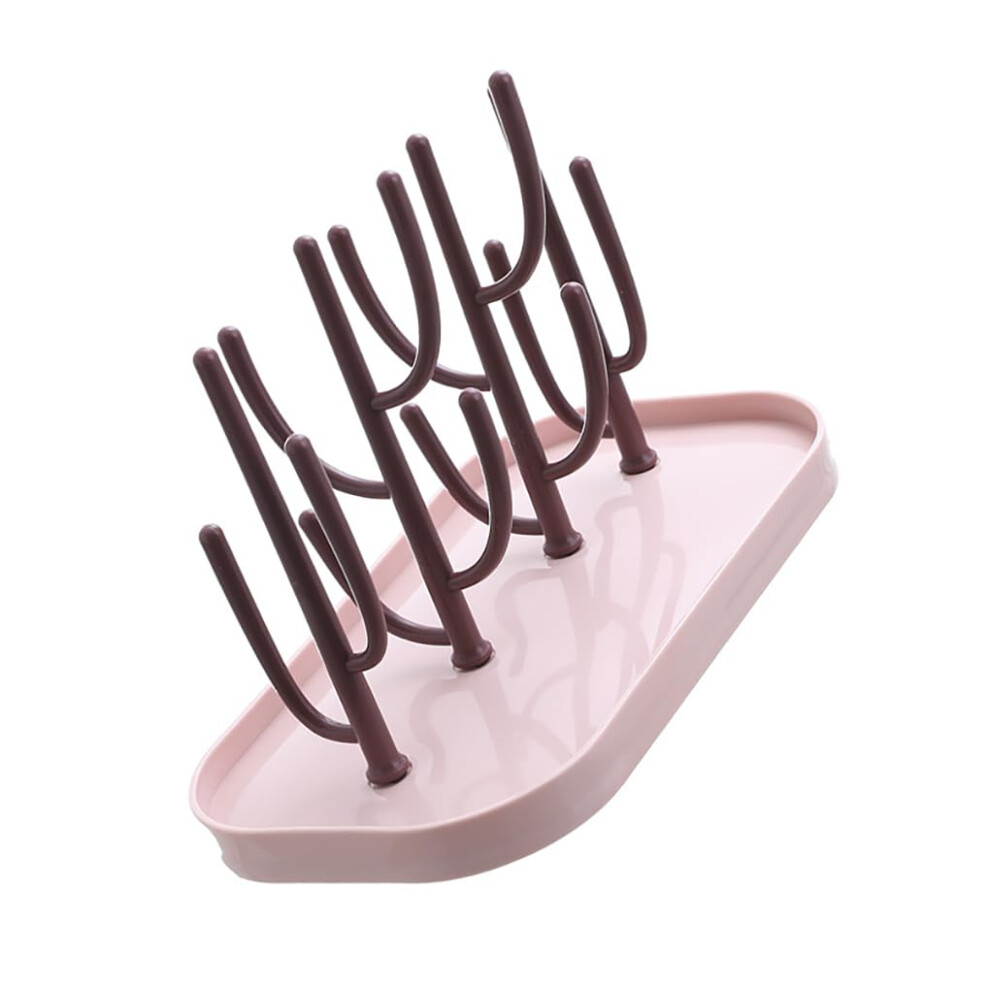 Cactus Baby Bottle Holder Nordic Style Detachable Stand Large Capacity Feeding Dryer Drain Multifunctional Rack Pink