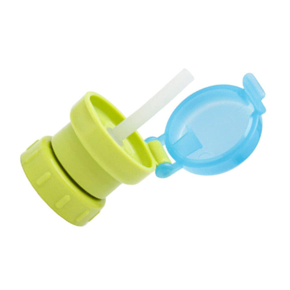 Spill Proof Bottle Cap with Straw, Easy Clean Silicone Sippy Lid for Kids Travel and Independent Drinking