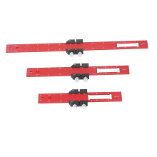Ensemble de 3 règles de menuiserie en aluminium, 15 cm, 20 cm, 30 cm, rouge