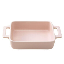 Ceramic Baking Dish with Handles, Large Capacity Oven Safe Pink Stoneware Casserole for Lasagna
