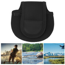 Wasserdichte Nylon-Anglerrollen-Tasche – Robust, elastisch, 12x12cm, Schwarz