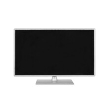 Miniatuur flatscreen-tv en poppenhuismeubels op schaal 1:12