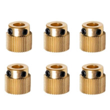 6 stevige 3D-printeronderdelen: messing extrusiewiel met 26 tanden voor CR-10 en CR-10S printers