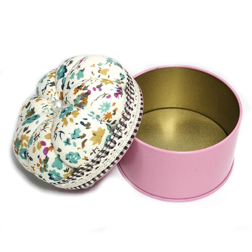 Flower Pin Cushion With Storage Container, Quilting Pin Holder, Sewing Accessory For Pins, Thread, Thimble, Button