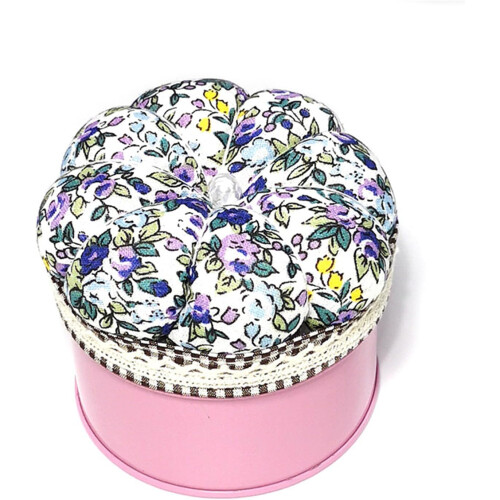 Flower Pin Cushion With Storage Container, Quilting Pin Holder, Sewing Accessory For Pins, Thread, Thimble, Button 2