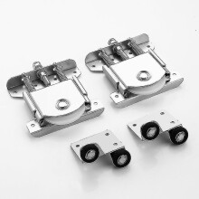 Set van 2 schuifdeuren voor kledingkast (R), schuifdeur voor kledingkast (S), wieltjes, rails voor schuifdeuren
