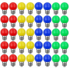40 stuks E27 LED lampen 3W-30W, 240 lumen, AC220V-240V, decoratief rood/geel/blauw/groen