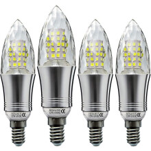 E14 LED-kaarslampen, 12W (equivalent aan 100W), koel wit 6500K, 1350lm, Edison-schroefdraadfitting, verpakking van 4
