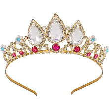 Rapunzel prinsessenkroon met kristallen/robijnen/strass, haarband voor meisjes/vrouwen, bruiloften