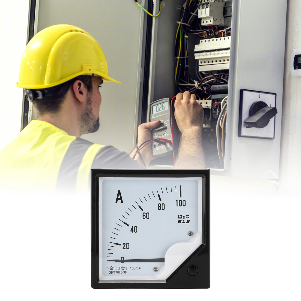 Industrial Chemical Panel Ammeter 6L2 100A/5A Analog Current Meter With Pointer 9451377724951