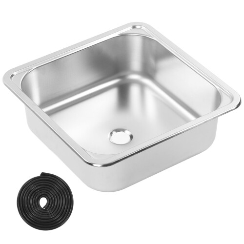 ADA Compliant Stainless Steel Sink, Solid Construction Wire Drawing Surface Process High Temperature Resistance Rust Resistance Anti Deformation Easy