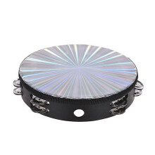 Draagbare tamboerijn, 20 cm, dubbele bel, reflecterend muziekinstrument voor kinderen