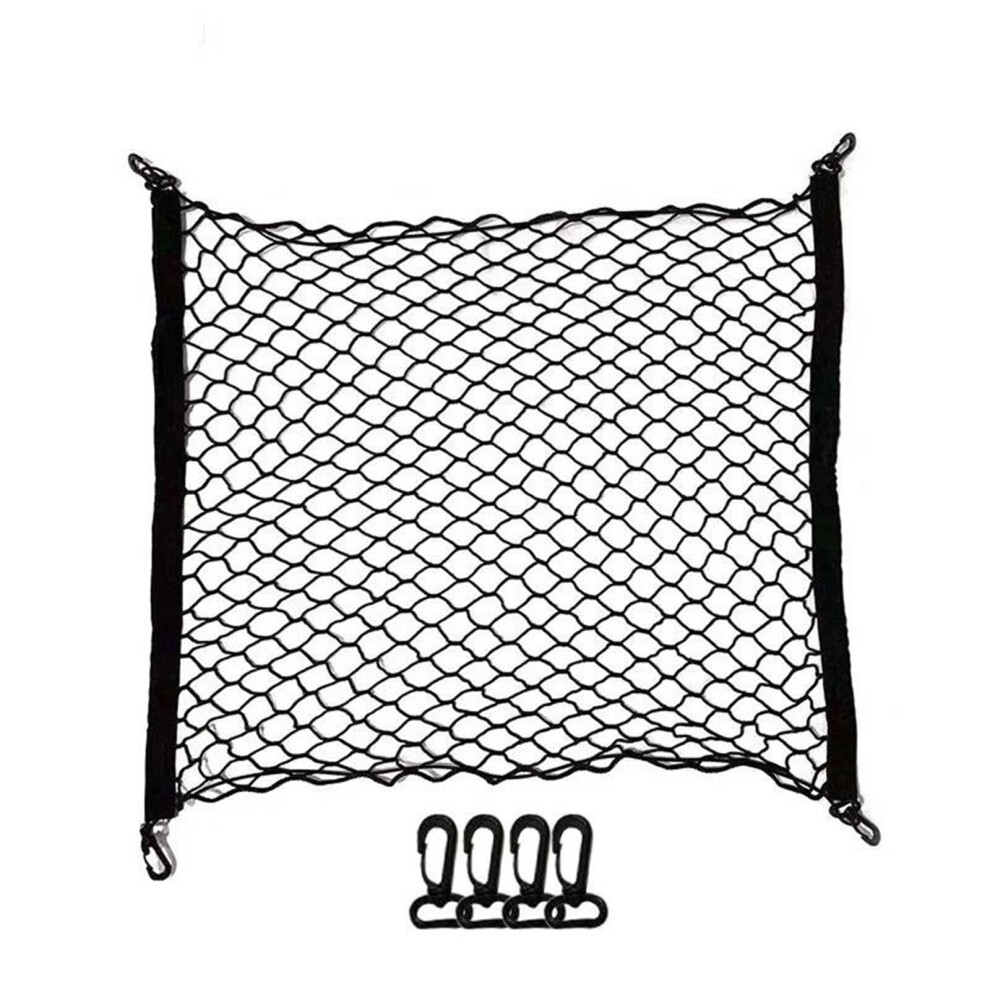 Car Trunk Organizer Elastic Nylon Cargo Net Rear Boot Luggage Holder Mesh Easy Install 70X70cm 9187378650608