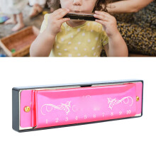 C-Akkordeon-Harmonica, 10 Löcher, 20 Tonarten, Mundharmonika für Kinder & Einsteiger, Rosenrot
