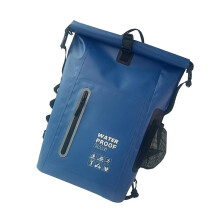 Hiking Backpacks PVC Construction Water Resistant Outdoor Ergonomic Travel Ready Blue With Multiple Pockets