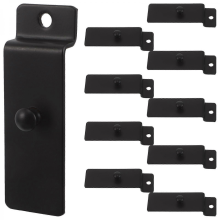 Crochet métallique noir 7,5x2,4x2 cm lot de 10 pour panneau à lattes, cadre photo et support d'affichage