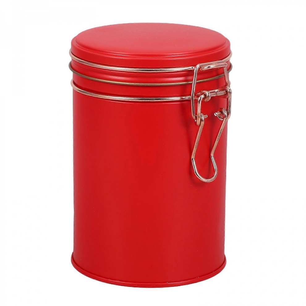 Red 12.50X8.50x8.50cm Airtight Metal Tea Canister - Coffee Bean, Matcha, Nut, Spice & Candy Storage Jar 4326604143230