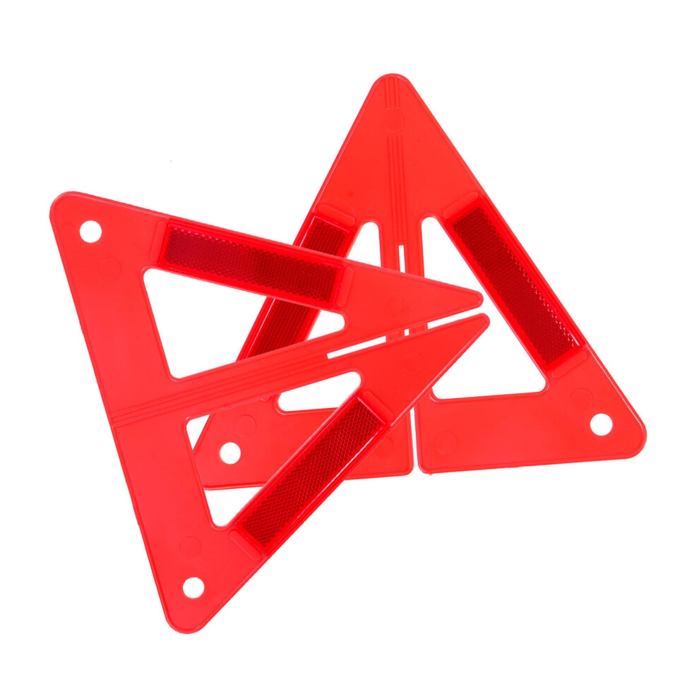 Folding Safety Reflective Triangle Road Warning Sign Compact Portable Car Triangle, Quick Setup Foldable Design 9187378651186