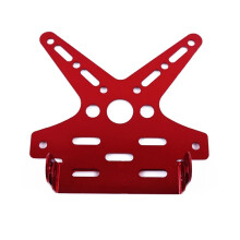 Adjustable Aluminum Motorcycle License Plate Holder Waterproof Motorbike Number Plate Frame Red