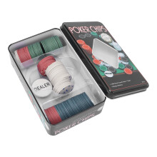 Casino Style Poker Chips Set With Storage Tin Box, Complete Set Of 100pcs Interactive Poker Chips And Cards For Party Fun Game Night Wide Application