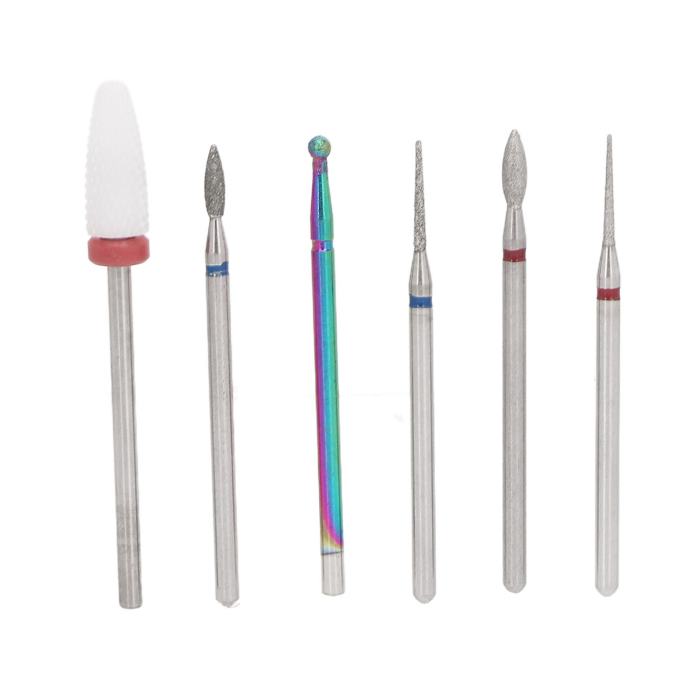 Nail Drill Bits For Acrylic Gel Nails, Lightweight Manicure Tools Professional Nail Drill 6Pcs Cuticle Remover Set For Halloween Parties