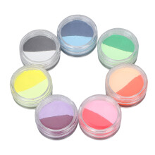 Matte Graphic Eyeliner Cakes, 7 Duo Color Water Activated Face Paint - Glow Blacklight Black White Hydra Liner for Halloween Costume Christmas Party