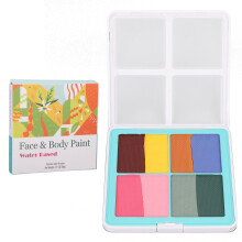 Face Paint Water Based Professional Makeup Kit Dynamic Shades Multi Color Body Art Tattoo Ink Style Acrylic Bracket Nail Art Stand Easy Clean Up