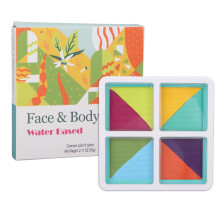 Kit de vopsea facială non-toxică pe bază de apă, hipoalergenică, cu uscare rapidă, curcubeu, pentru Halloween, Crăciun, cosplay, petrecere,