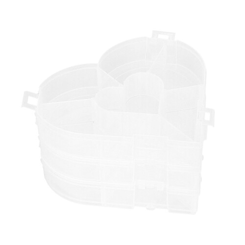 Heart Shaped Clear Plastic Jewelry Organizer Box, Storage Container 1