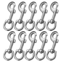 Flag Swivel Snap Hooks Heavy Duty Metal Clips Flagpole 3/4 Inch Diameter 3.2 Inch Length 10 Pcs Pet Leash Clip Key Chain