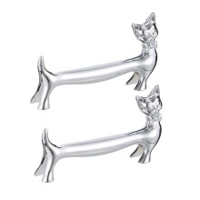 2Pcs Metal Chopstick Rest Set with Elegant Cat Design for Chopsticks Spoons Forks Table Decor