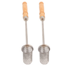 2er Pack Schottenträger Zündstangen Holzgriff Baumwollkopf Edelstahl