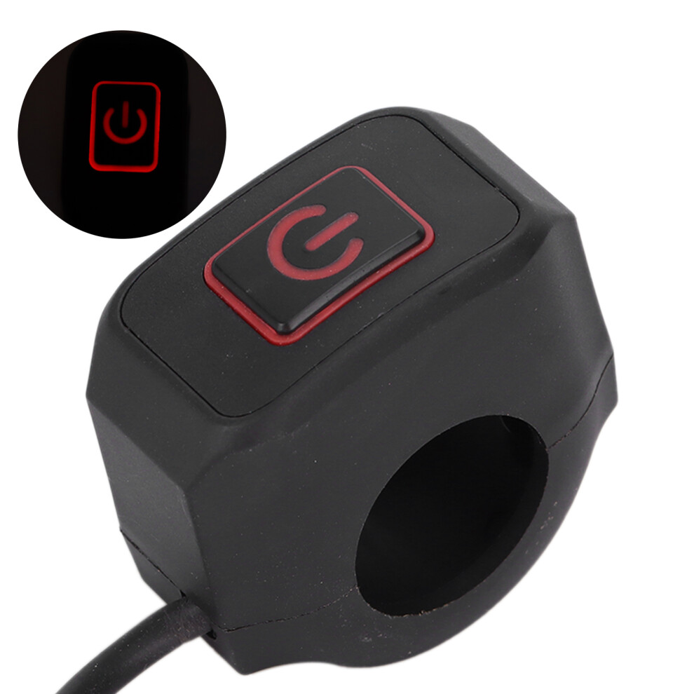 22Mm Waterproof Motorcycle Handlebar Switch Control Button For Headlight Red 3051377740249
