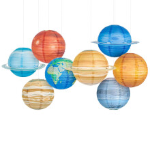 8PCS Set Paper Decorations Decors For Space Theme Parties Birthday Parties Space Theme Party Decor Kit Paper Ornaments