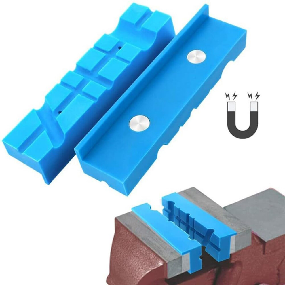 2Pcs Magnetic Soft Rubber Pad Jaws For Metal Vise Fits 4In 5In 6In (4In) 9426802649376