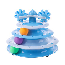 4 niveaus draaibaar speelgoed voor katten Accessoires-Blauw