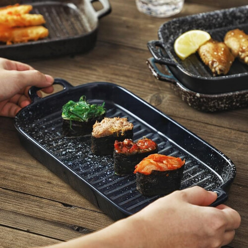 Large Ceramic Rectangular Baking Dish 30.6cm Oven Safe Porcelain Casserole Pan MultiColored 1