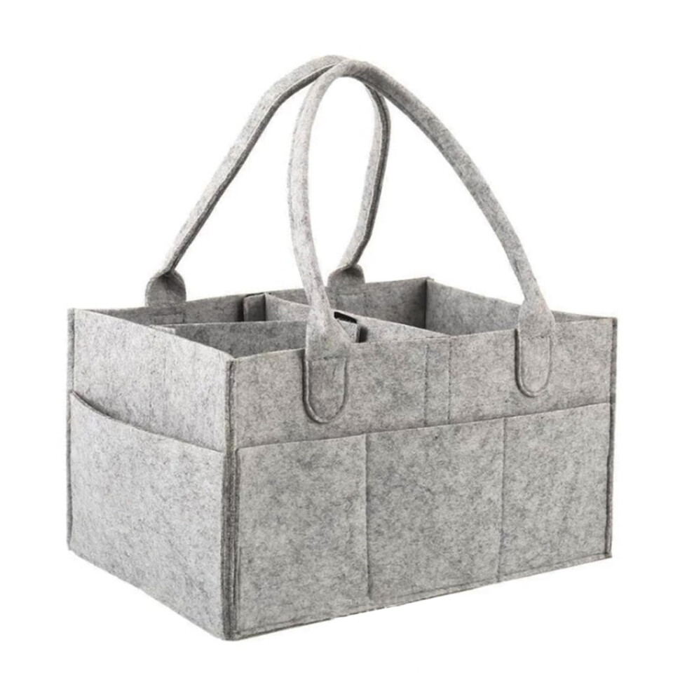 Nappy Caddy Organizer, Baby Caddy, Diaper Caddy, Nappy Storage, Multi Compartment Baby Organizer Light/Grey