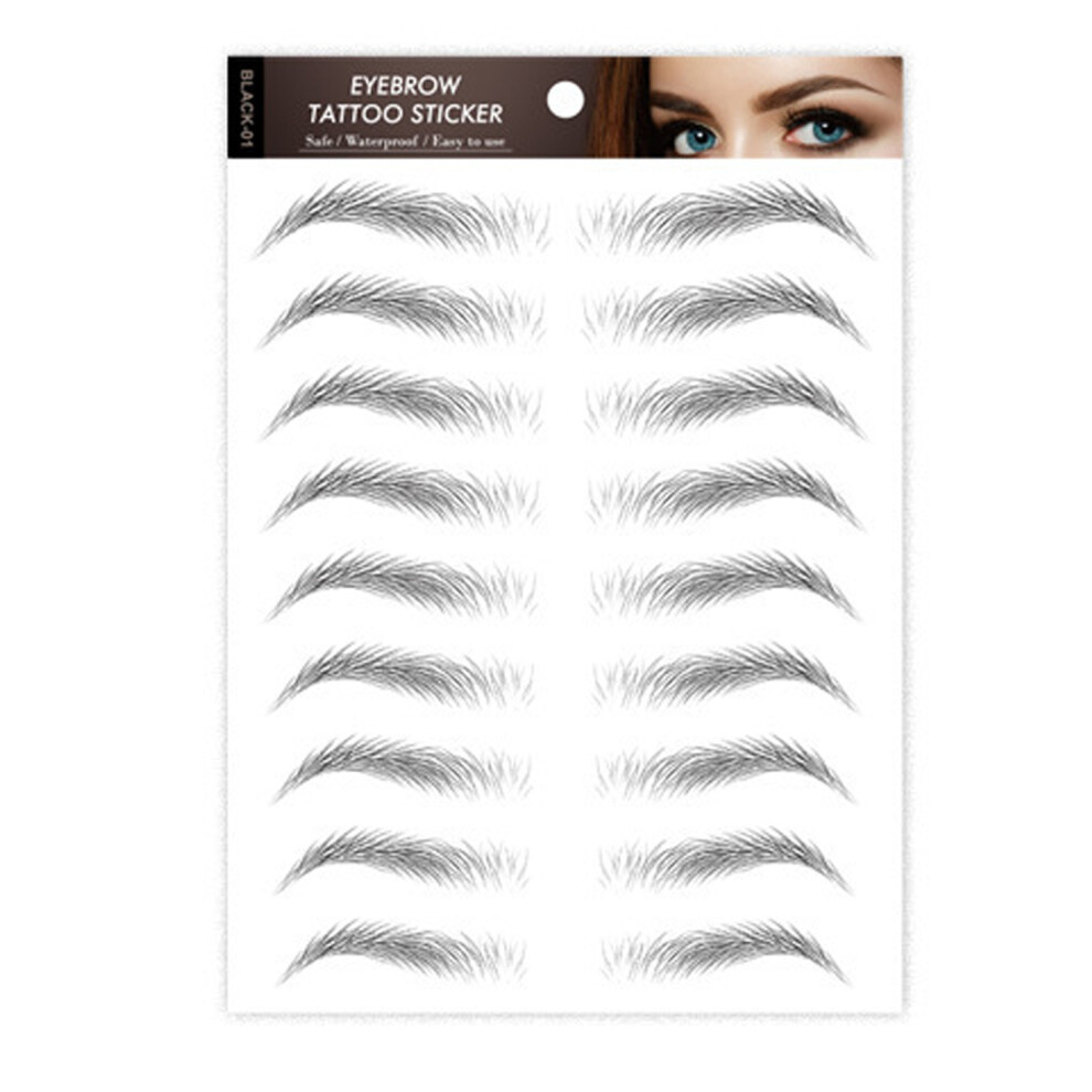 Realistic-Looking Eyebrow Transfer Tattoos, Natural Hair-Like Defined Strokes Waterproof Eyebrow Stickers, Long-Lasting Temporary Eyebrow Tattoos for
