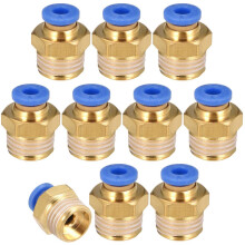 Straight Pneumatic Male 4mm Tube OD x G1/4 Thread Push to Quick Connect Fittings, Pneumatic Hose Fittings 10pcs