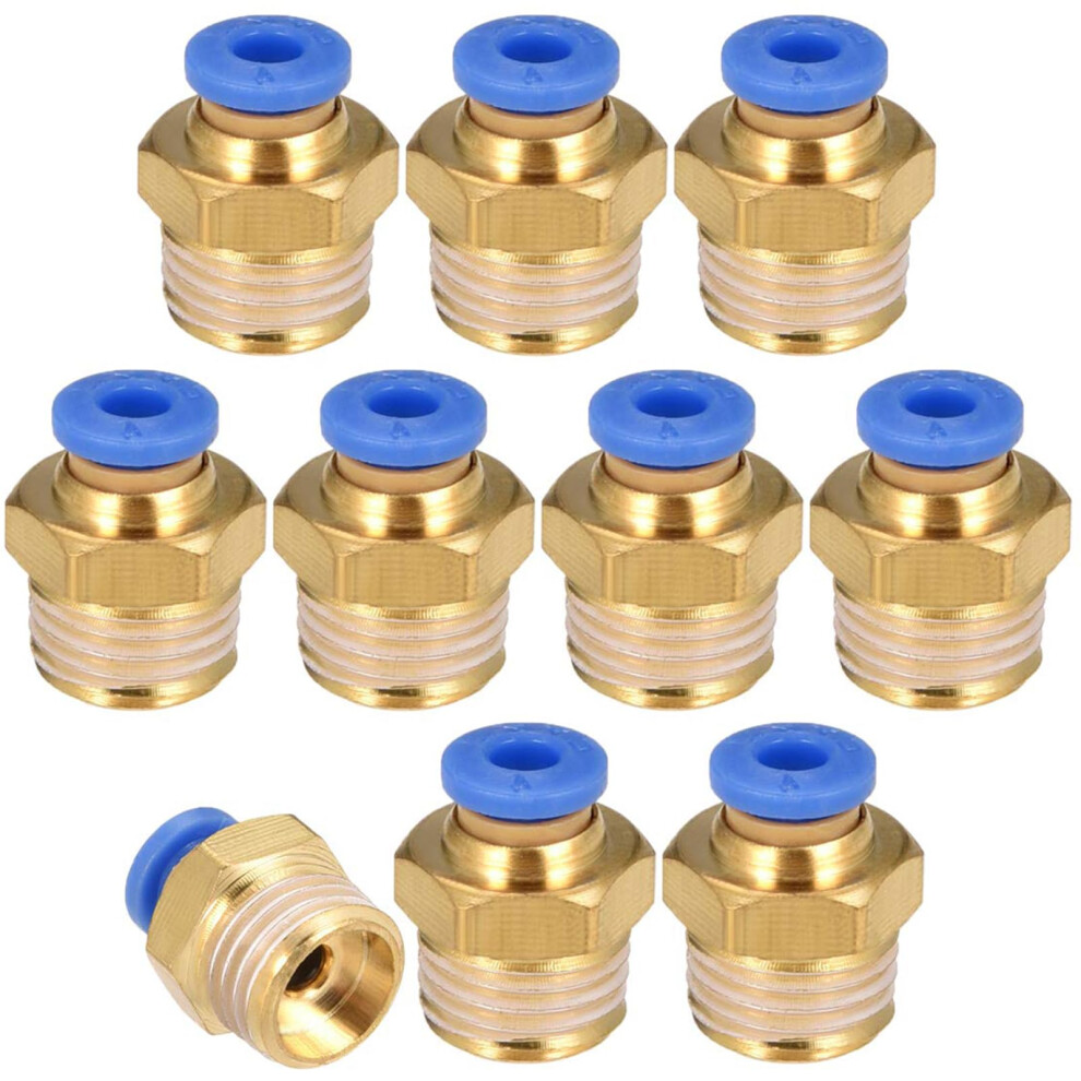 Straight Pneumatic Male 4Mm Tube Od X G1/4 Thread Push To Quick Connect Fittings, Pneumatic Hose Fittings 10Pcs 9199774312370