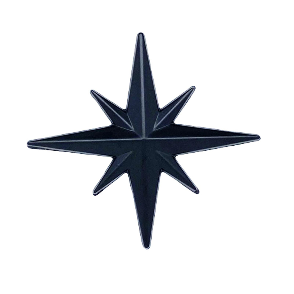 Zinc Alloy Octagonal Star Car Emblem Decal Rustresistant Selfadhesive Vehicle Badge 2.56' Black 9187378655115