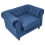 Beliani Armchair CHESTERFIELD Velvet Navy Blue 8