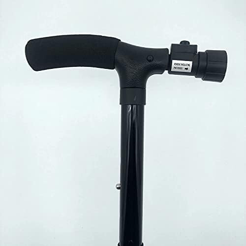Folding Walking Cane with LED Light, Adjustable Height, Quad NonSlip Base for Elderly Adults 1