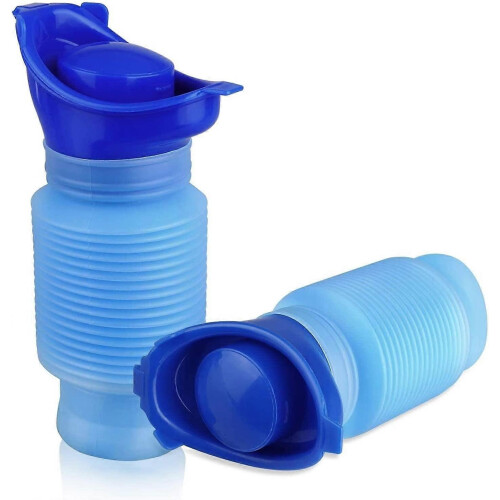 Portable Collapsible Urinal, 2-Pack Unisex, Leakproof and Reusable