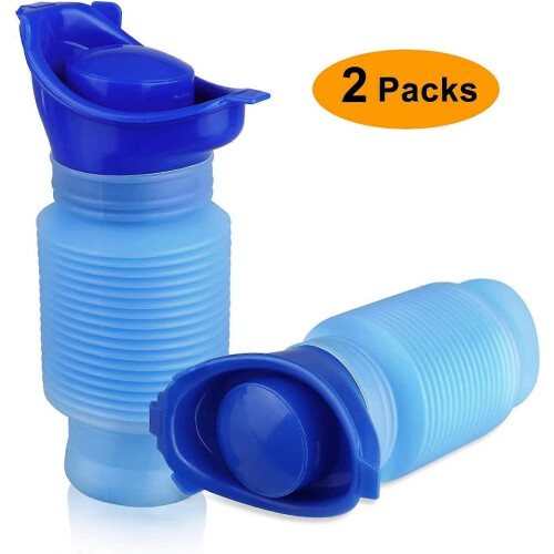 Portable Collapsible Urinal, 2-Pack Unisex, Leakproof and Reusable 1