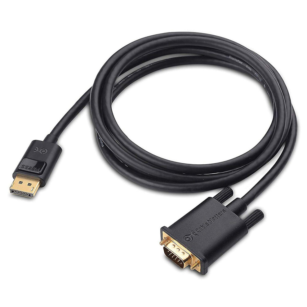 Displayport To Vga Cable 1.8 Meters 1920X1200@60Hz Plated Connector Black/Gold 6901508000599