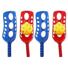 Kinderset voor gooien en vangen, 2 sets rood en blauw plastic, outdoor-strandspelen voor kinderen vanaf 3 jaar