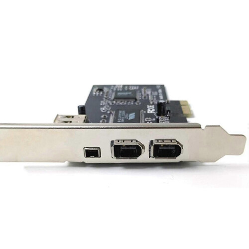 Placa PCIe Firewire Preta Compatível com IEEE 1394 Suporta Windows 10 e Mac OS