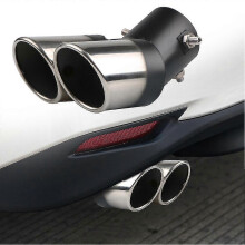 Gola finale del tubo di scarico auto, acciaio inossidabile nero argento bocca smussata, adatta per modelli a scarico diretto da 1.5 a 2.2L